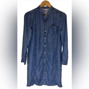 J. Jill Denim Button down Shirt Dress in Classic Jean Blue Women’s Size Small